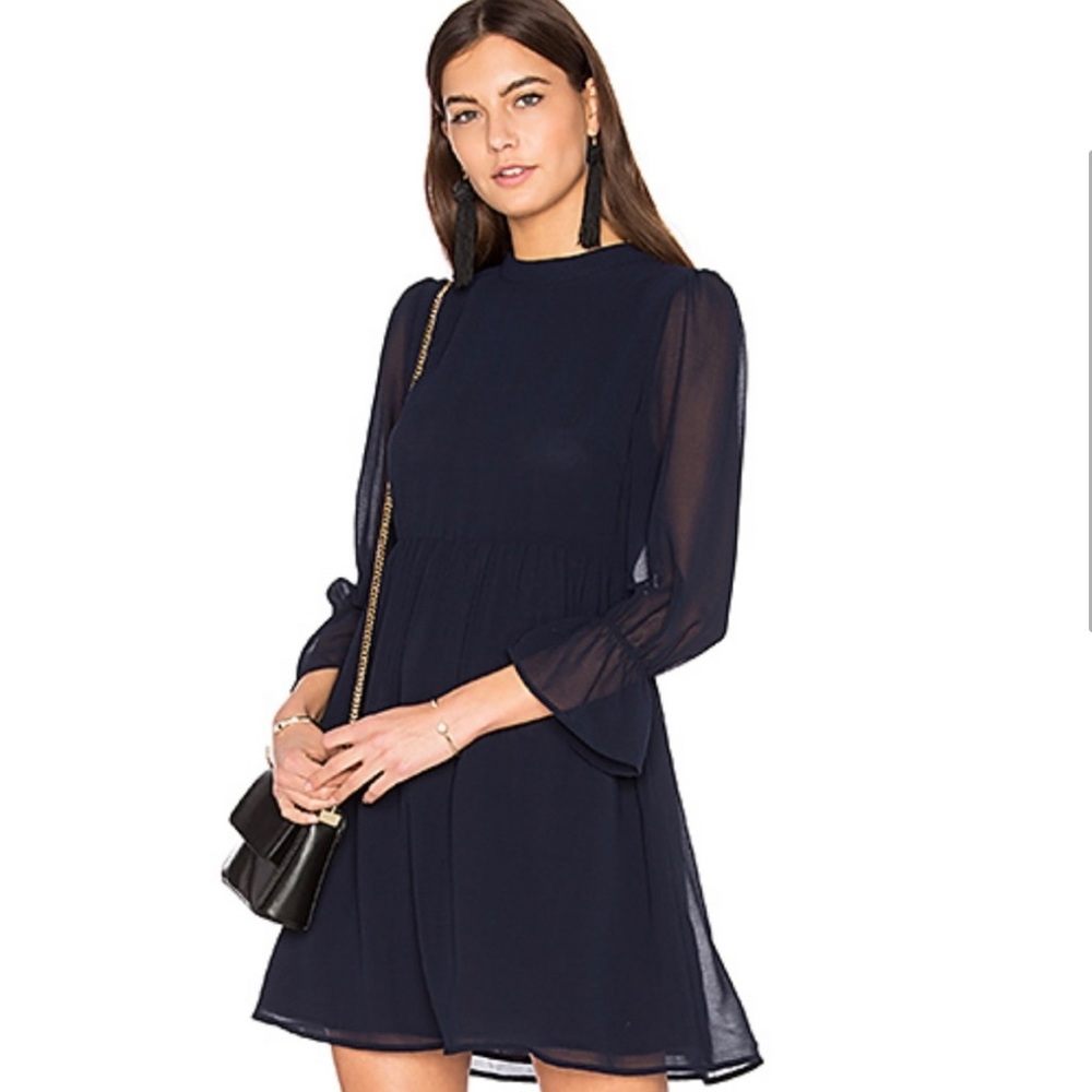 Line & Dot Renee Babydoll Dress in Navy